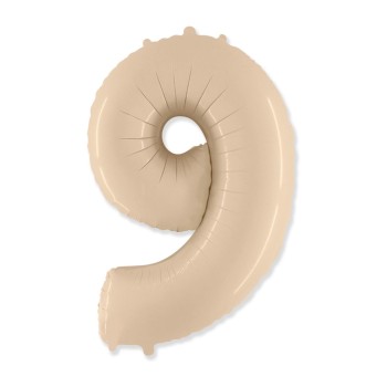 Palloncino Mylar 40" Cm. 101 Rocca - Crema - Numero 9
