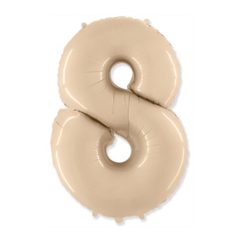 Palloncino Mylar 40" Cm. 101 Rocca - Crema - Numero 8