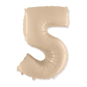 Palloncino Mylar 40" Cm. 101 Rocca - Crema - Numero 5