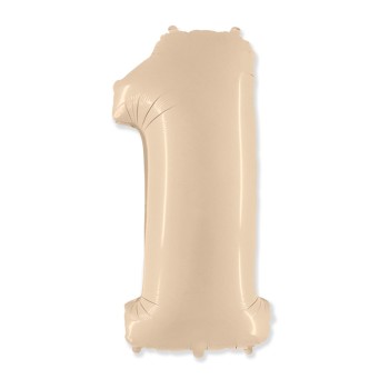 Palloncino Mylar 40" Cm. 101 Rocca - Crema - Numero 1