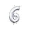 Palloncino Mylar 14" Cm. 35 con valvola Rocca - Silver Argento - Numero 6
