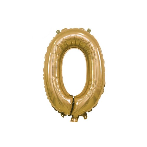 Palloncino Mylar 14" Cm. 35 con valvola Rocca - Oro Gold - Numero 0