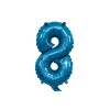 Palloncino Mylar 14" Cm. 35 con valvola Rocca - Blu - Numero 8
