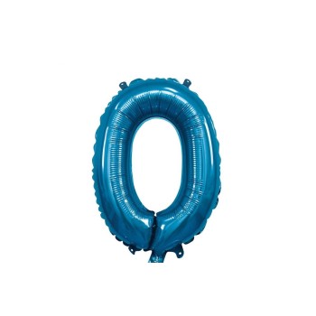 Palloncino Mylar 14" Cm. 35 con valvola Rocca - Blu - Numero 0