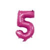 Palloncino Mylar 14" Cm. 35 con valvola Rocca - Fuxia - Numero 5
