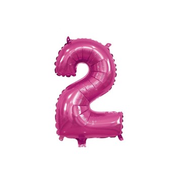 Palloncino Mylar 14" Cm. 35 con valvola Rocca - Fuxia - Numero 2