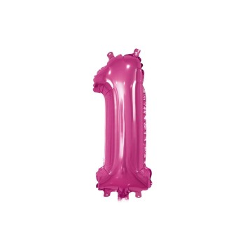 Palloncino Mylar 14" Cm. 35 con valvola Rocca - Fuxia - Numero 1