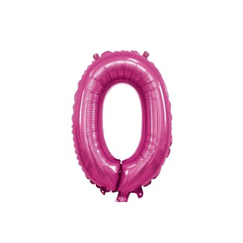 Palloncino Mylar 14" Cm. 35 con valvola Rocca - Fuxia - Numero 0