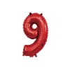 Palloncino Mylar 14" Cm. 35 con valvola Rocca - Rosso - Numero 9