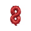 Palloncino Mylar 14" Cm. 35 con valvola Rocca - Rosso - Numero 8