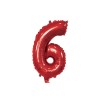 Palloncino Mylar 14" Cm. 35 con valvola Rocca - Rosso - Numero 6