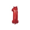 Palloncino Mylar 14" Cm. 35 con valvola Rocca - Rosso - Numero 1