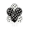 Palloncini lattice 11'' Cm. 30 Pois Bianco e nero - Blister 6 pezzi