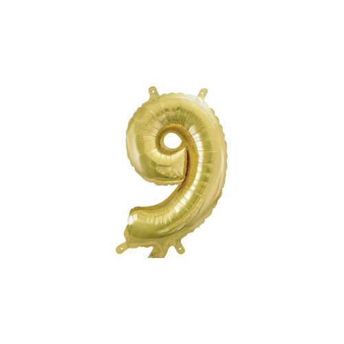 Palloncino Mylar 14" Cm. 35 con valvola Rocca - Champagne - Numero 9