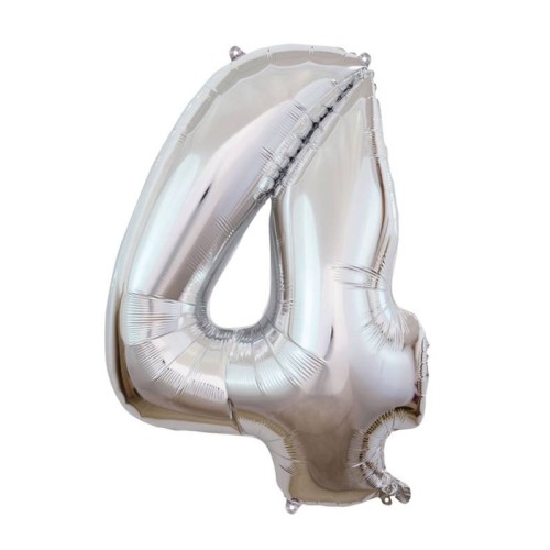 Palloncino Mylar 40" Cm. 101 Rocca - Silver Argento - Numero 4