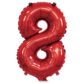 Palloncino Mylar 40" Cm. 101 Rocca - Rosso - Numero 8
