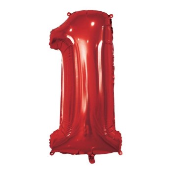 Palloncino Mylar 40" Cm. 101 Rocca - Rosso - Numero 1