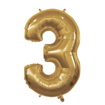 Palloncino Mylar 40" Cm. 101 Rocca - Oro Gold - Numero 3