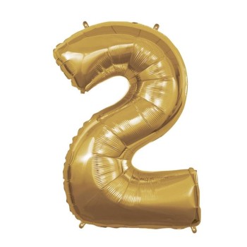 Palloncino Mylar 40" Cm. 101 Rocca - Oro Gold - Numero 2