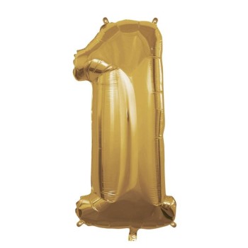 Palloncino Mylar 40" Cm. 101 Rocca - Oro Gold - Numero 1