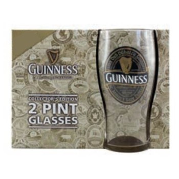 Set 2 bicchieri vetro Guinness logo nero