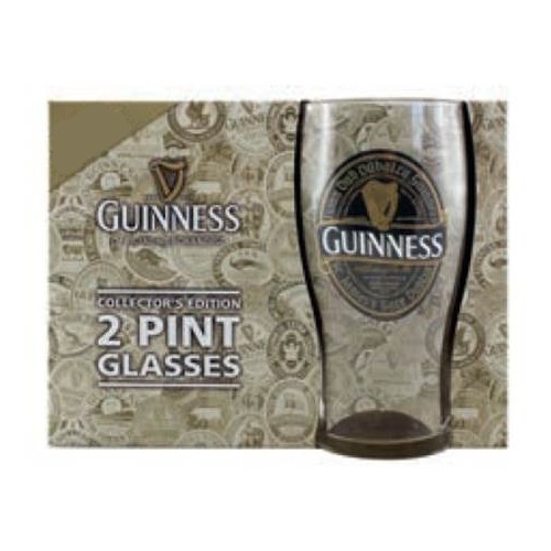 Set 2 bicchieri vetro Guinness logo nero