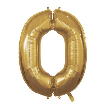 Palloncino Mylar 40" Cm. 101 Rocca - Oro Gold - Numero 0