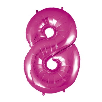 Palloncino Mylar 40" Cm. 101 Rocca - Fuxia - Numero 8