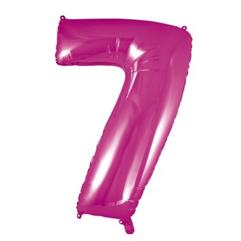 Palloncino Mylar 40" Cm. 101 Rocca - Fuxia - Numero 7