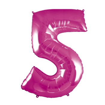 Palloncino Mylar 40" Cm. 101 Rocca - Fuxia - Numero 5