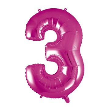 Palloncino Mylar 40" Cm. 101 Rocca - Fuxia - Numero 3
