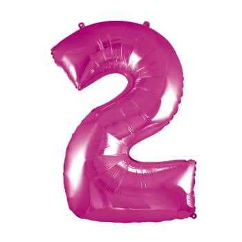 Palloncino Mylar 40" Cm. 101 Rocca - Fuxia - Numero 2