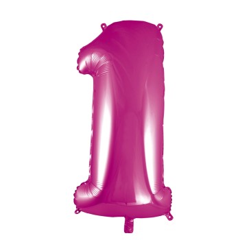 Palloncino Mylar 40" Cm. 101 Rocca - Fuxia - Numero 1
