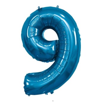 Palloncino Mylar 40" Cm. 101 Rocca - Blu - Numero 9