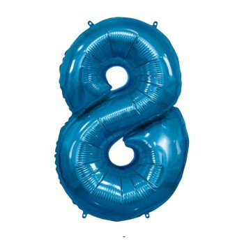Palloncino Mylar 40" Cm. 101 Rocca - Blu - Numero 8