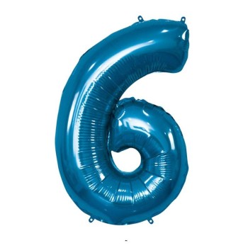 Palloncino Mylar 40" Cm. 101 Rocca - Blu - Numero 6