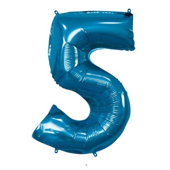 Palloncino Mylar 40" Cm. 101 Rocca - Blu - Numero 5