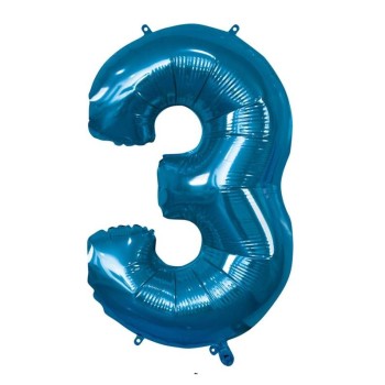 Palloncino Mylar 40" Cm. 101 Rocca - Blu - Numero 3