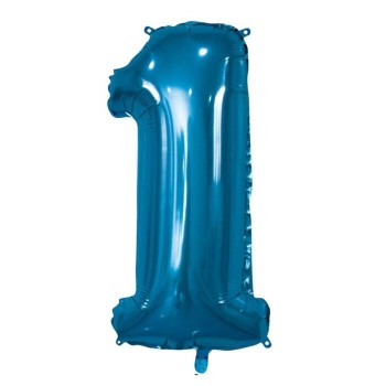 Palloncino Mylar 40" Cm. 101 Rocca - Blu - Numero 1