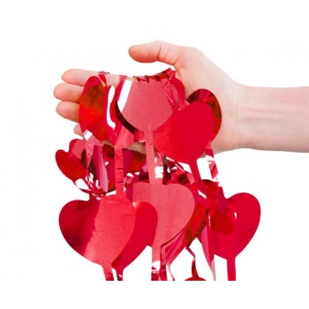 Tenda metallizzata «Heart» rossa Cm. 100x200 2