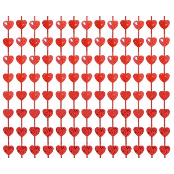 Tenda metallizzata «Heart» rossa con stampa Cm. 100x200