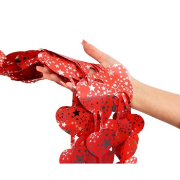 Tenda metallizzata «Heart» rossa con stampa Cm. 100x200 2