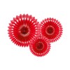 Set 3 rosoni in carta Cm. 20-30 - Rosso