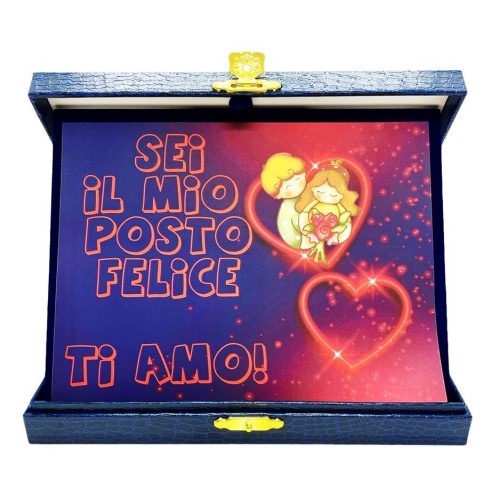 Targa con cofanetto rettangolare Cm. 21x17 - Sei il mio posto felice!