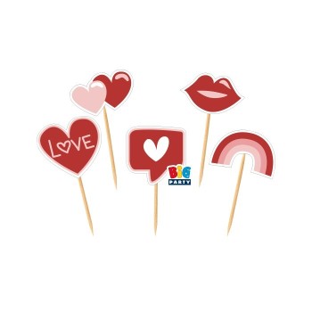 Picks sagomati Cm. 4x7 - Love Stickers - Cf. 25 pezzi
