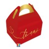 Happy Box Cm. 15x18x11 - Rossa Ti amo gold - Cf. 6 pezzi