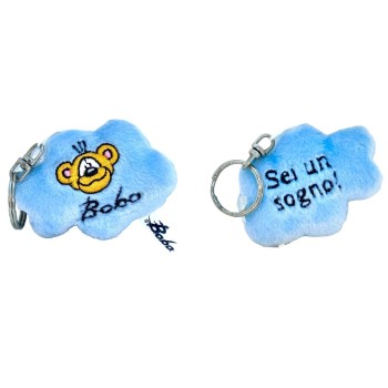 Portachiavi peluche nuvola fronte/retro con orsetto "Sei un sogno" Cm. 8