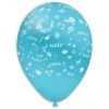 Palloncini lattice 12" E' Nato - Celeste stampa bianca - Cf. 100 pz