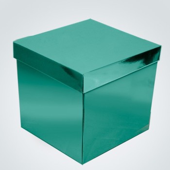 Scatola box Surprise per palloncini cm. 60x60x60 - Verde metallizzata