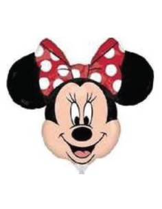 Palloncino mylar minishape 9" Testa Minnie - Cf. 5 pezzi